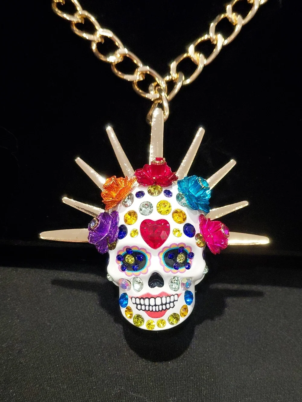 BETSEY JOHNSON  STATEMENT NECKLACE Multicolor Sugar Skull